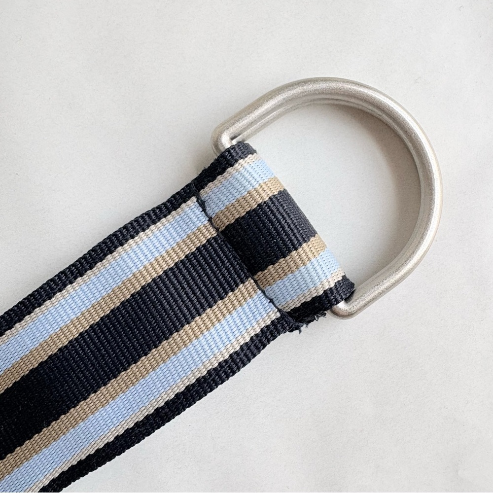 LL Bean Womens blue and khaki ribbon belt.  Size s/m 38” length LLBEAN - Picture 2 of 7